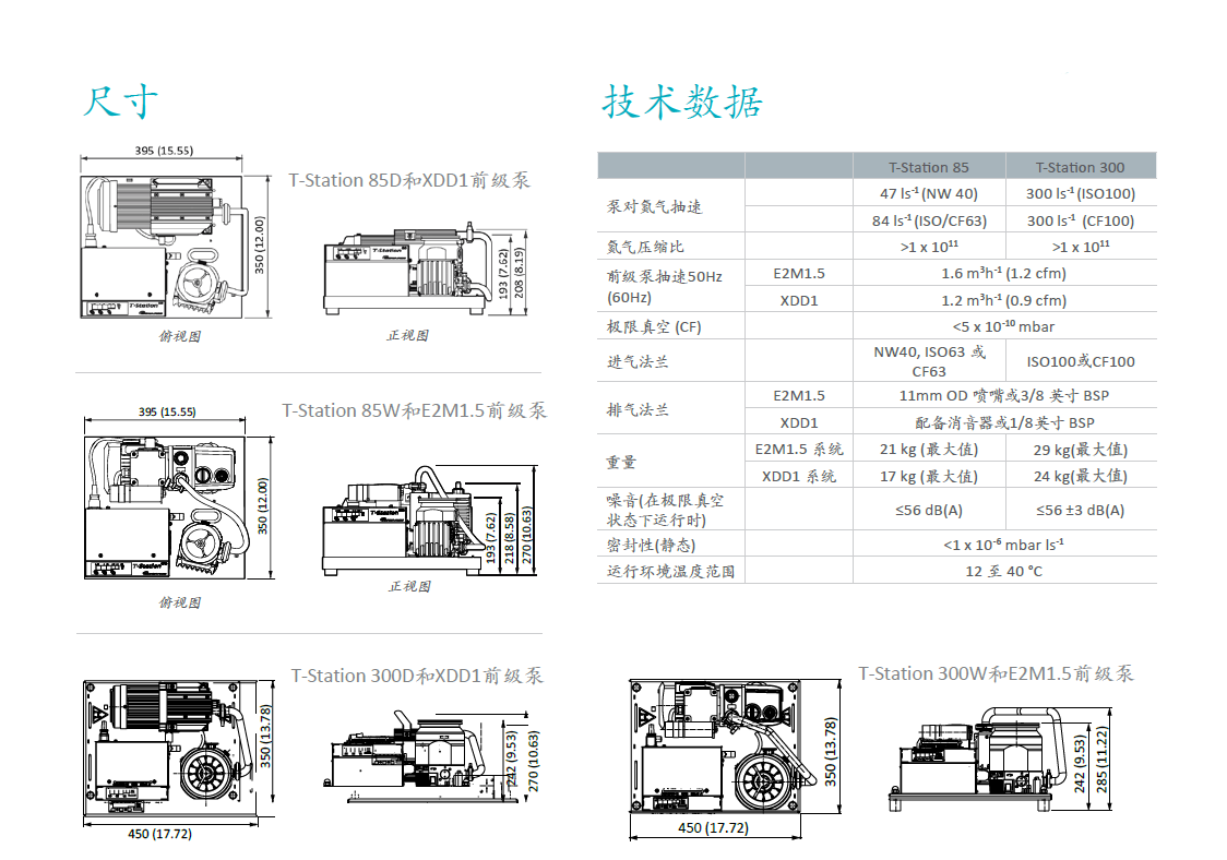 Edwards愛德華T-Station85渦輪分子泵組參數(shù)