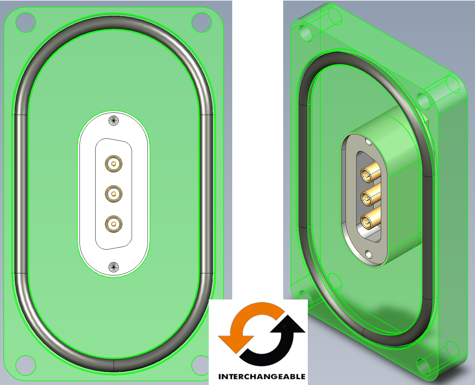基于基板用1個(gè)3同軸浮動(dòng)屏蔽真空饋通代替Sub-D真空饋通