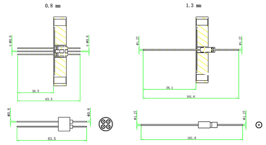 低功率真空饋通尺寸