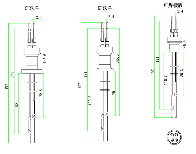 C型熱電偶+功率饋通